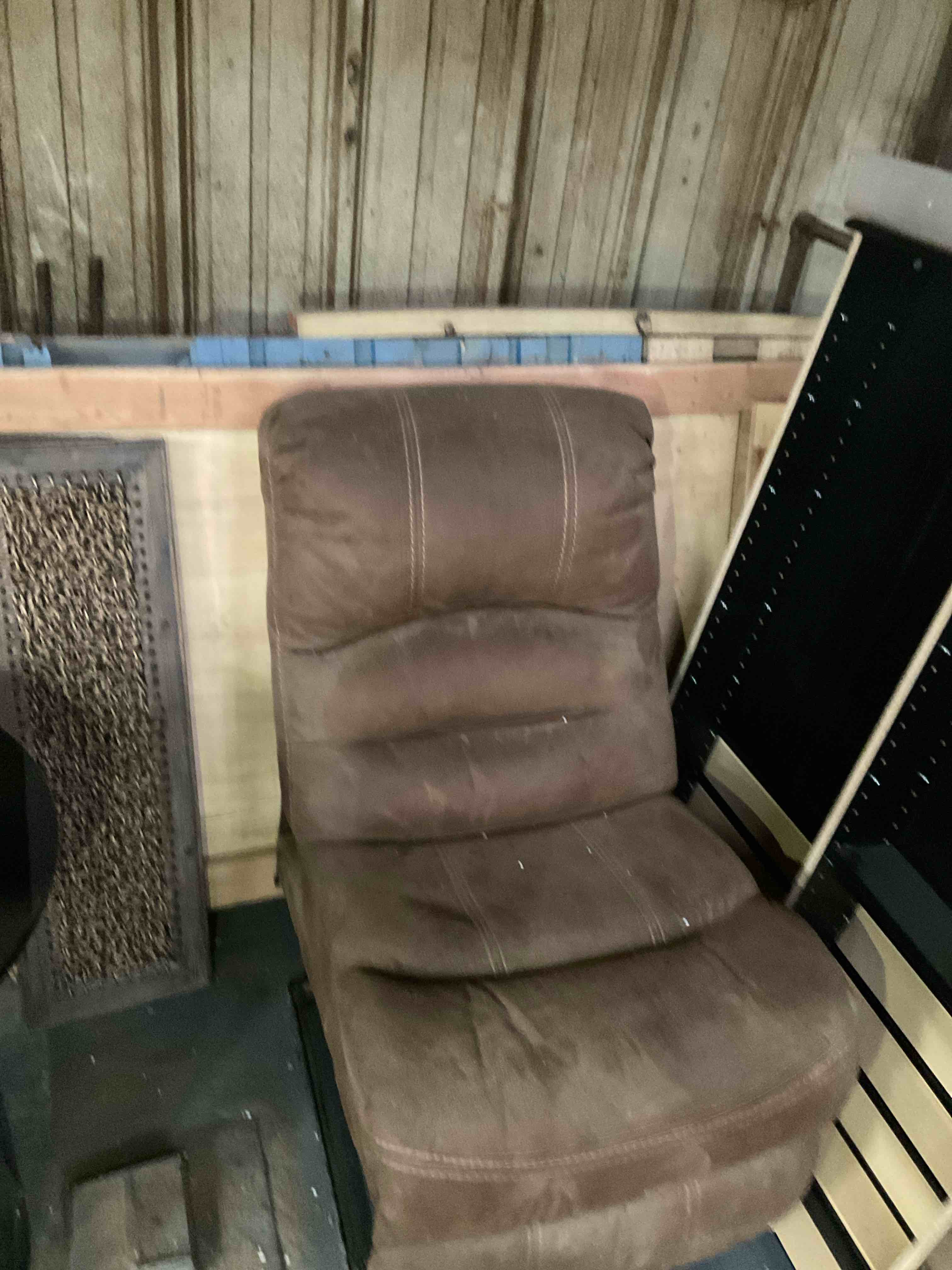 Brown leather sofa component