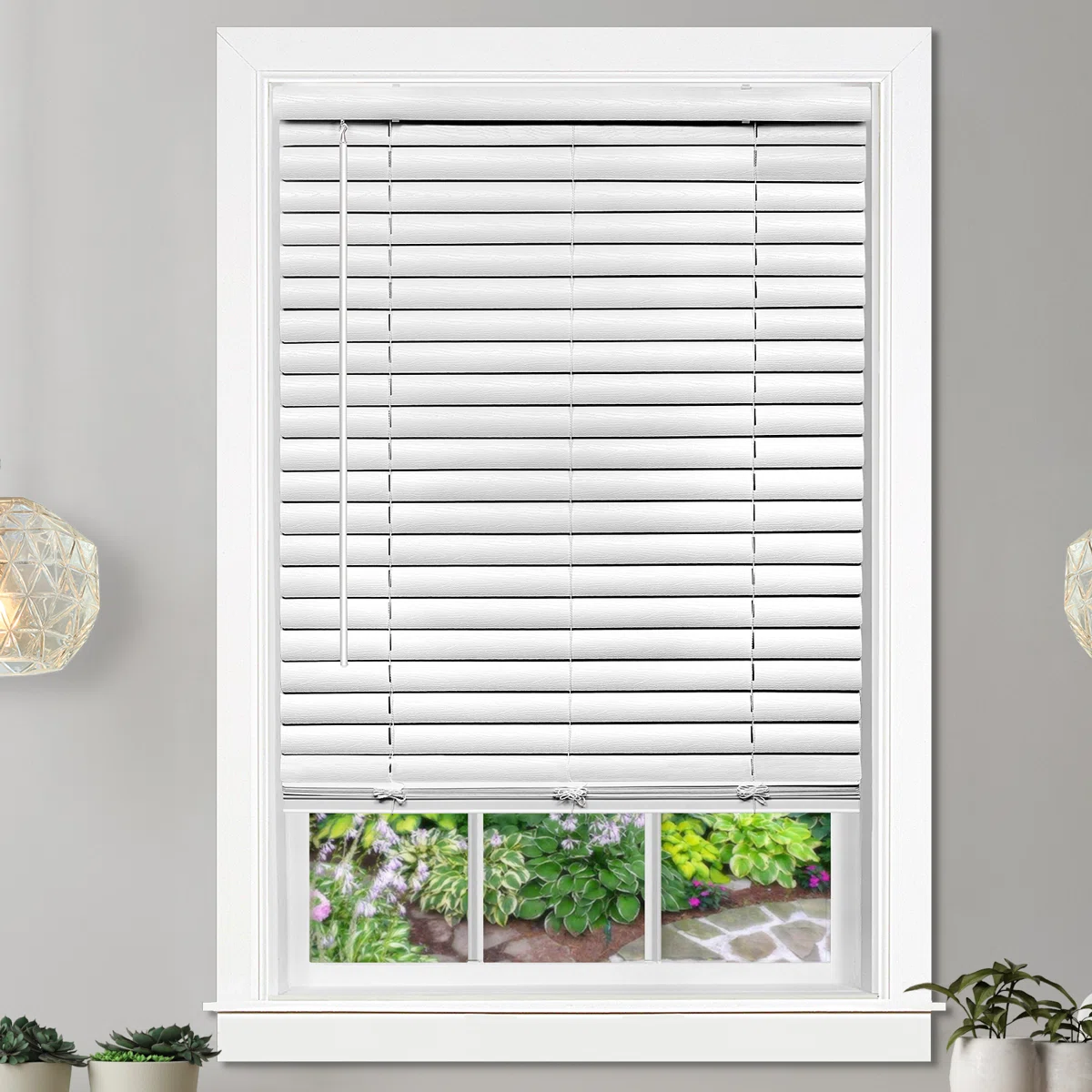 2 pcs GII Luna Cordless Vinyl Semi-Sheer Horizontal/Venetian Blind