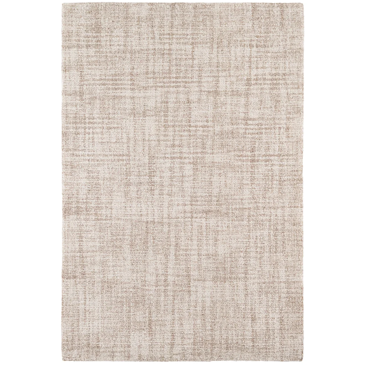 Crosshatch Ivory Hand Micro Hooked Wool Rug