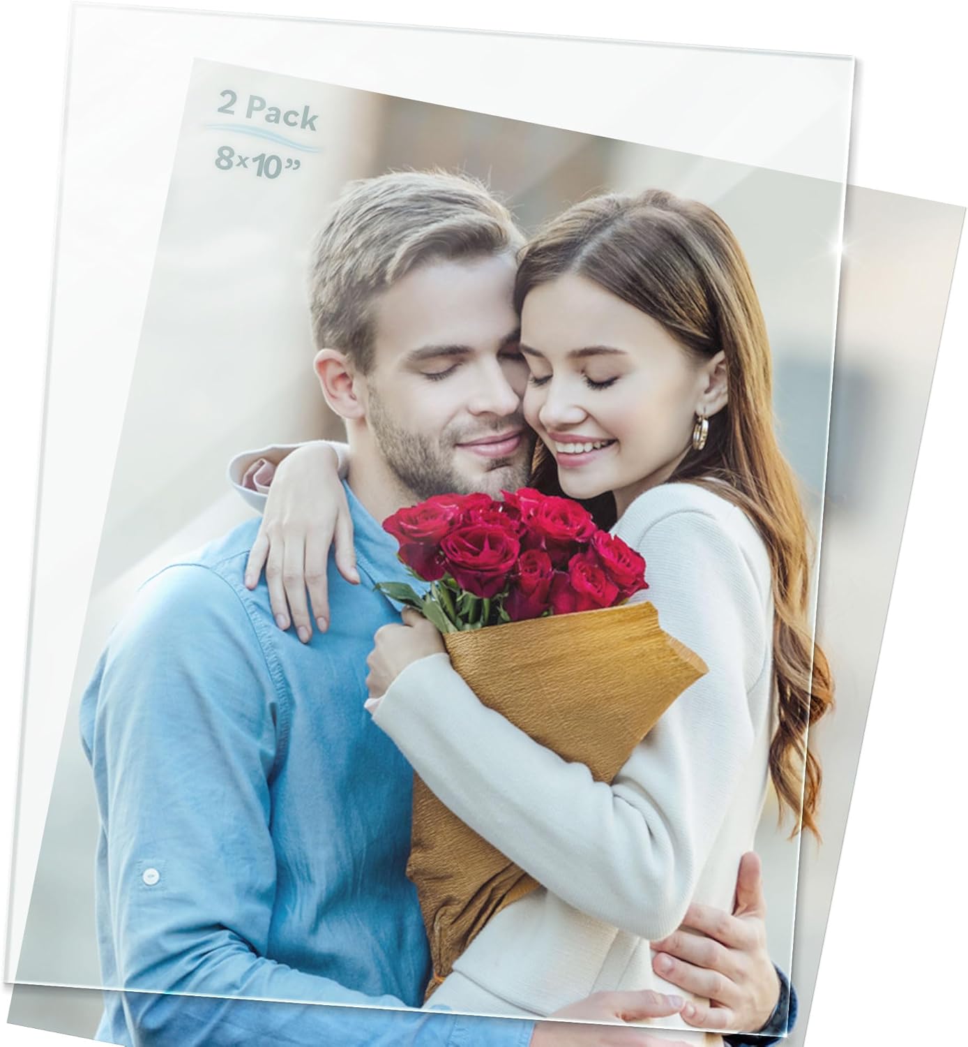 Icona Bay 8x10 Heat-Strengthened Glass Replacement for Picture Frame (8 x 10, 2 Pack), Replacement Glass for 8 by 10 Photo Frame, Semi-Tempered Glass Cover Sheet Clear 8x10