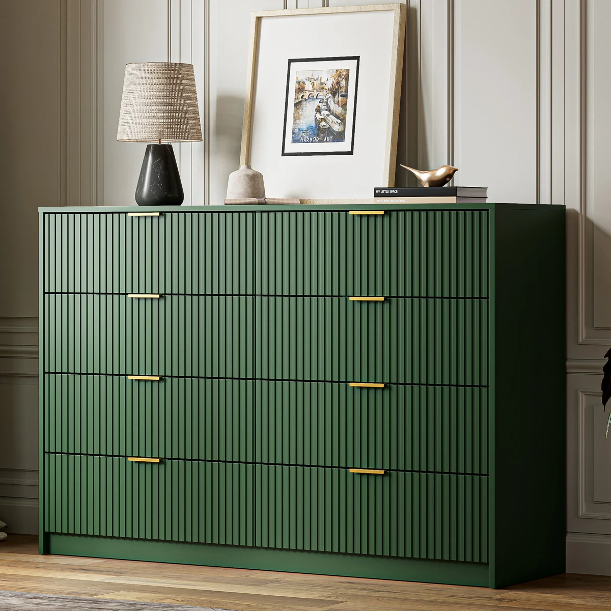 incomplete 8-Drawer Double Dresser, 55 W