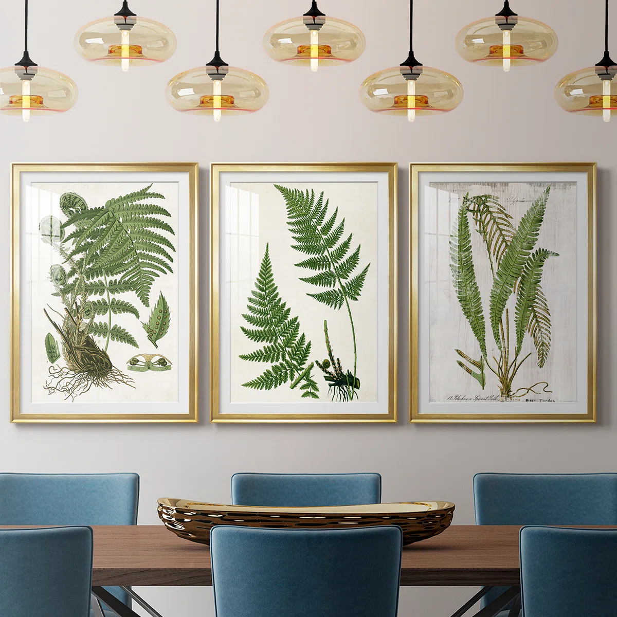 Fern I  -Custom Framed  Premium Print W Matt - 3 Pieces