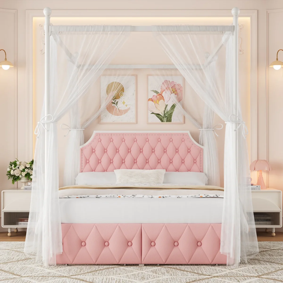 Artevious Upholstered Metal Bed