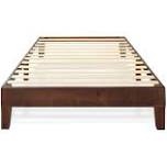 Brown wood bed frame
