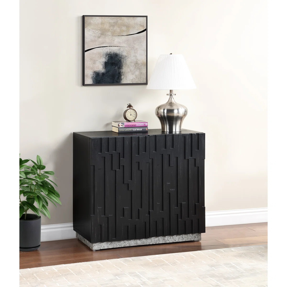 Andorra Black Transitional Two Door Cabinet