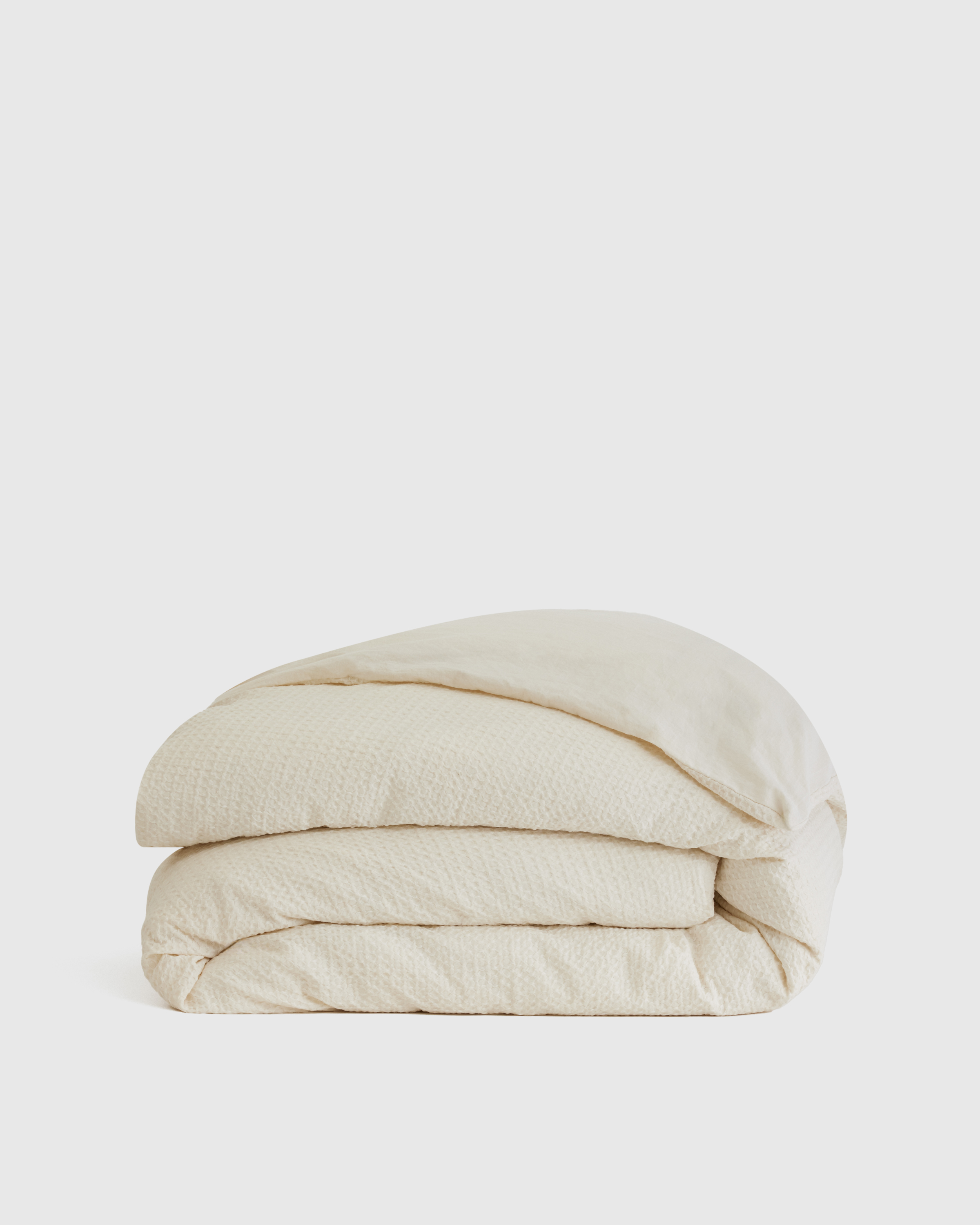 Organic Luxe Honeycomb Duvet Cover, King/Cal King, Undyed