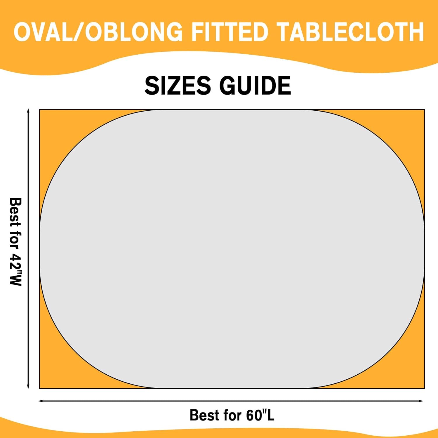 Xthrotsenk Clear Oval Fitted Vinyl Tablecloth, Fits 42 x 60 Inch Oval Tables Only, Waterproof Elasticized Table Cloth Plastic Table Cover Protector, Heavy Duty Tablecloth Protector for Kitchen