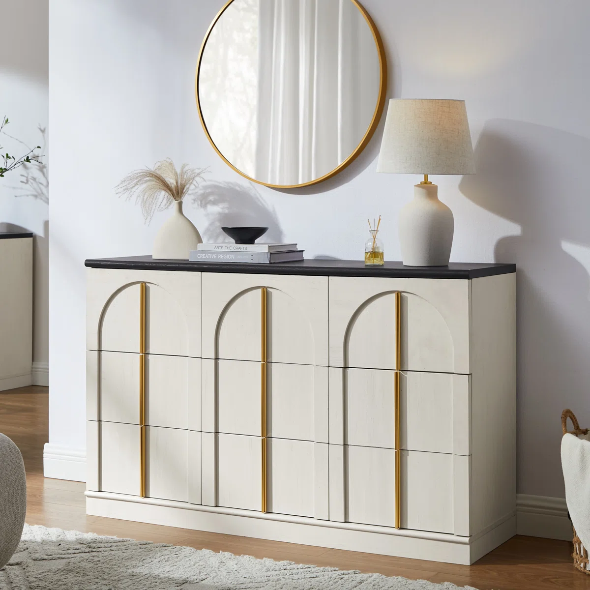Modern 9 Drawer Dresser, Bedroom Dresser With Metal Handles