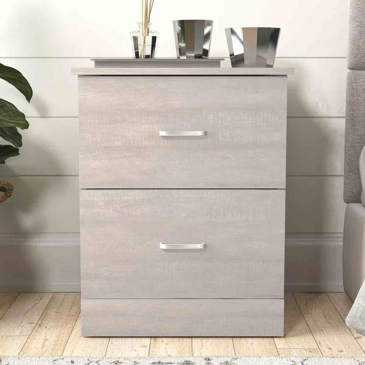 2 Drawer Nightstand Table