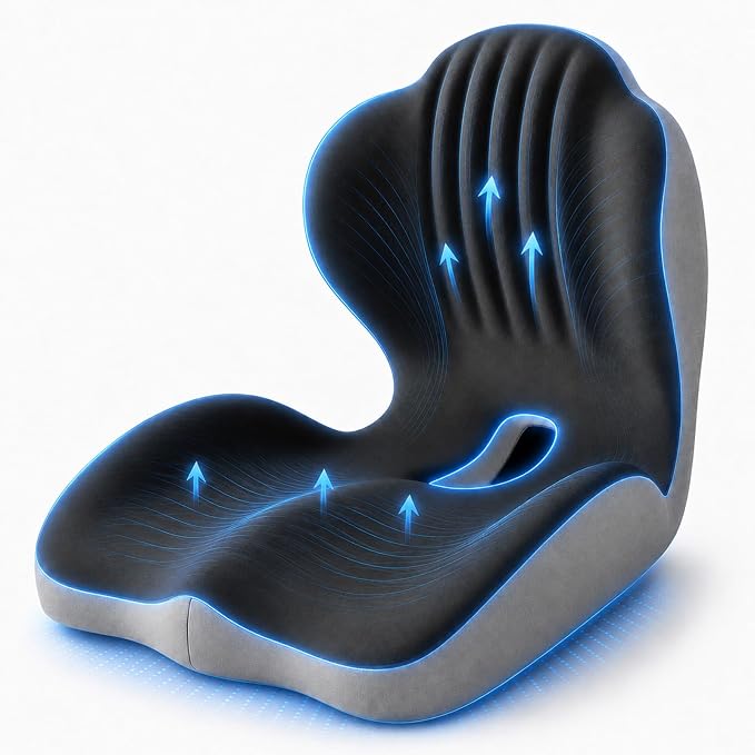 FLURICH Donut Seat Cushion, Ergonomic Hemorrhoid/Tailbone Relief Cushion