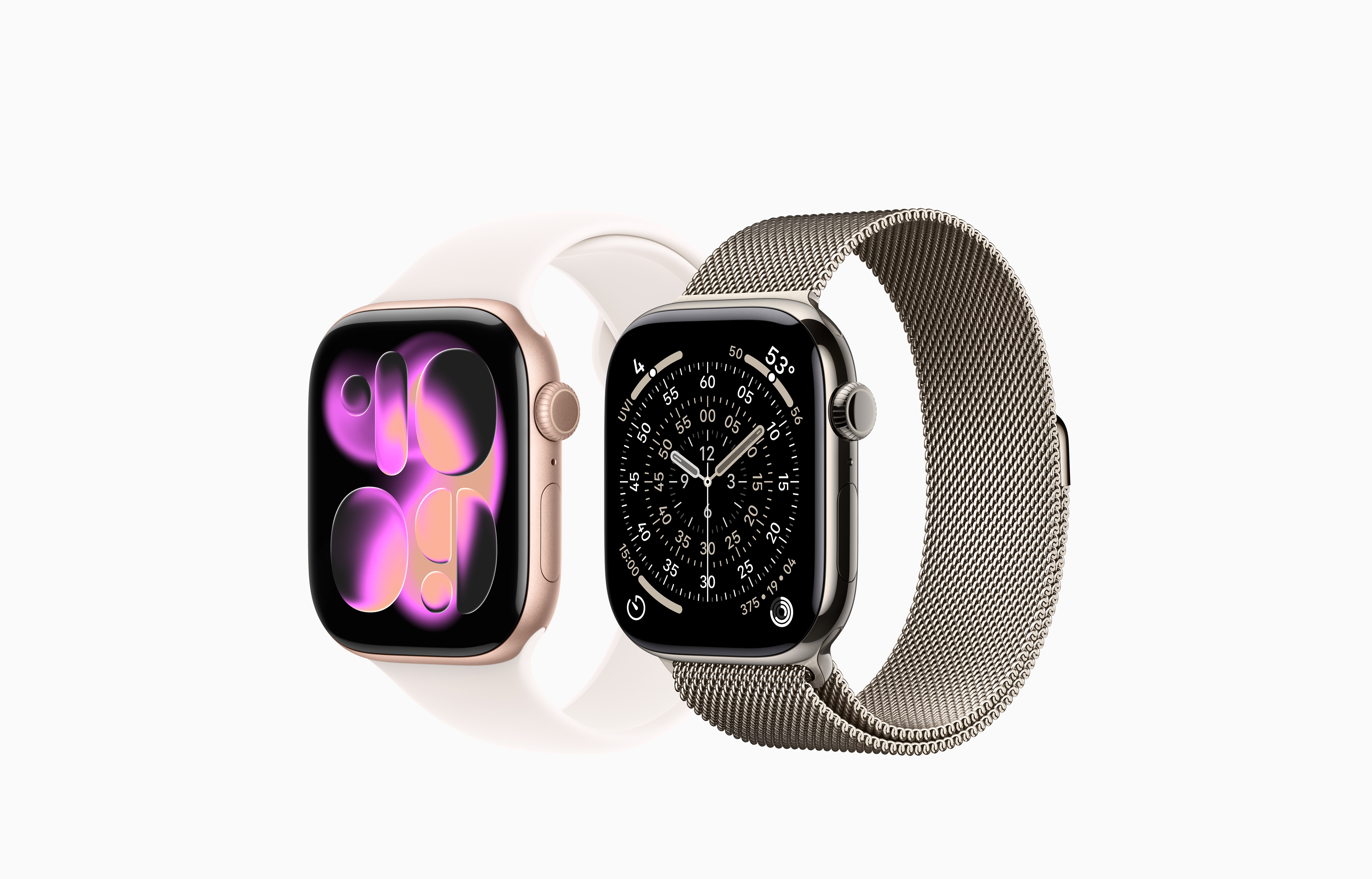 Apple Watch Series 9 41mm Pink Aluminum Case with Light Pink Sport Loop GPS (Model A2978)