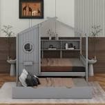 box 1 of. 2 Full Size House Bed With Trundle And Shelf