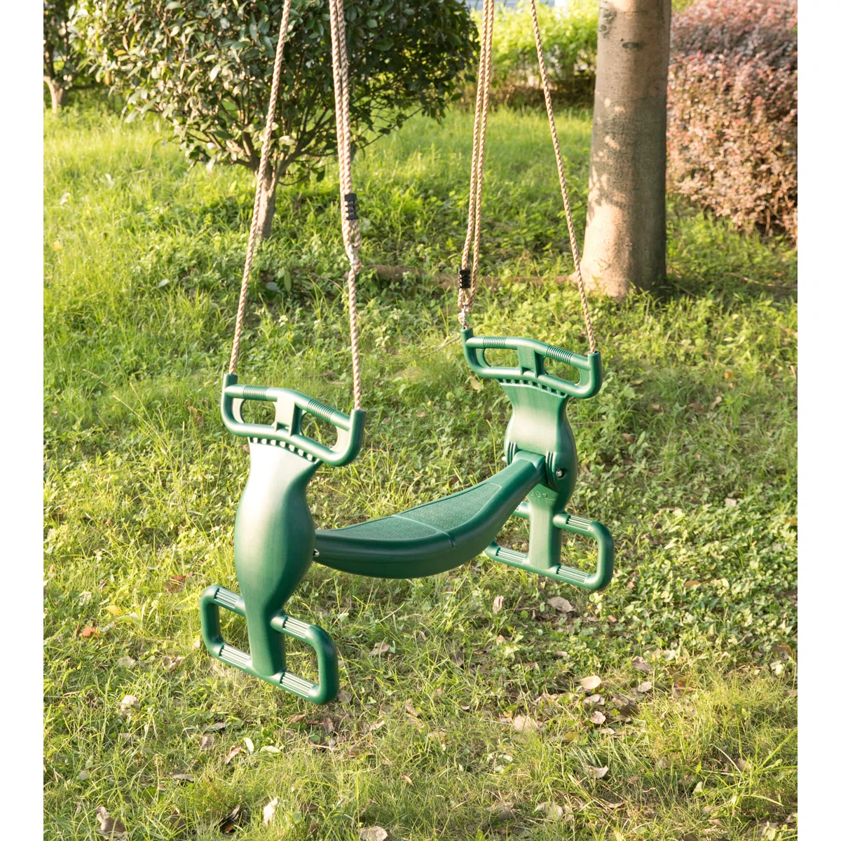 Plastic Two Person Glider with Chains and Hooks