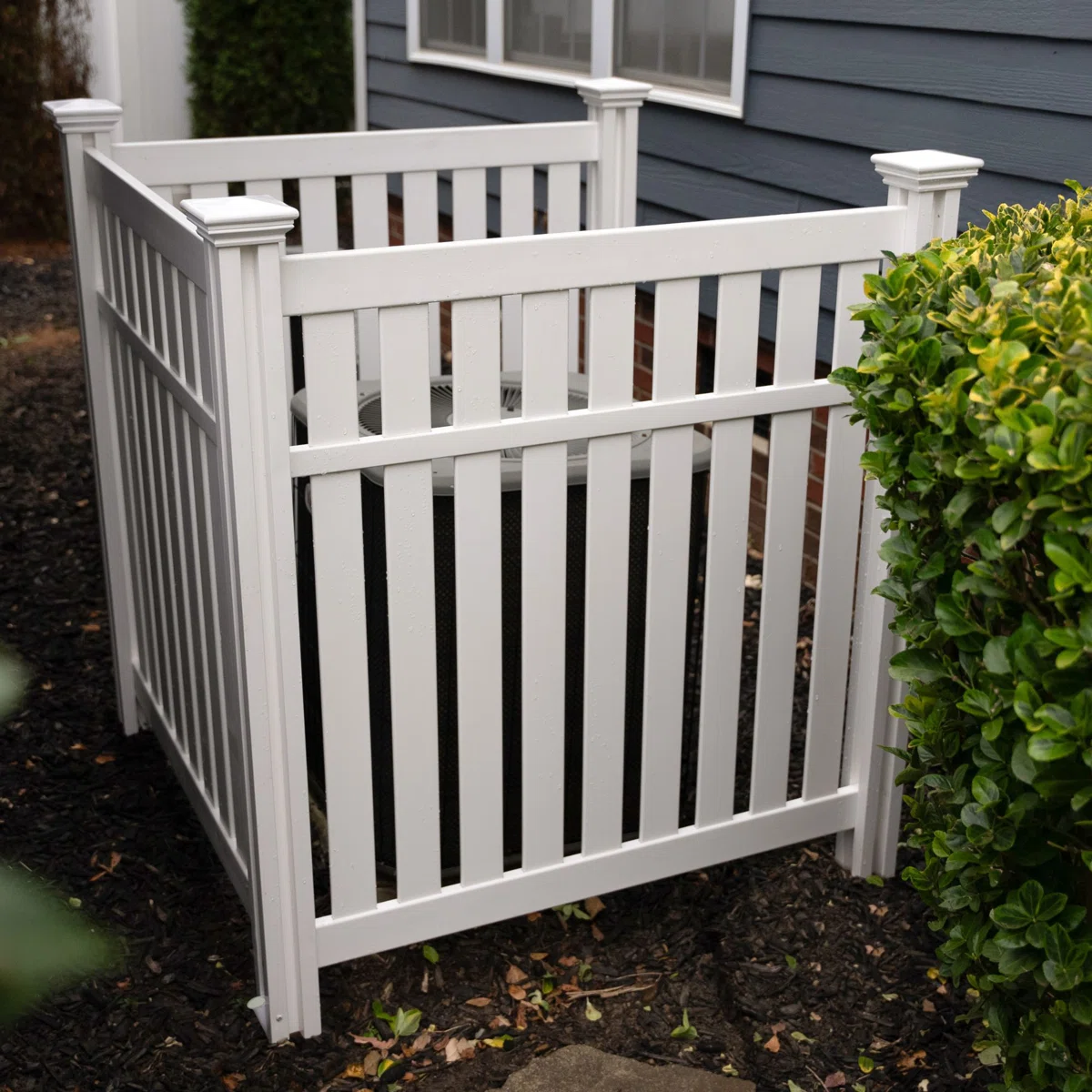4ft H x 3.3ft W x 3.5ft L (3 Panels) No Dig Enclo Hartford White Vinyl Privacy Screen, Privacy Fence Panels for Outside, Great Air Conditioner Fence, Outdoor Privacy Screen to Hide Trash Can, EC18016