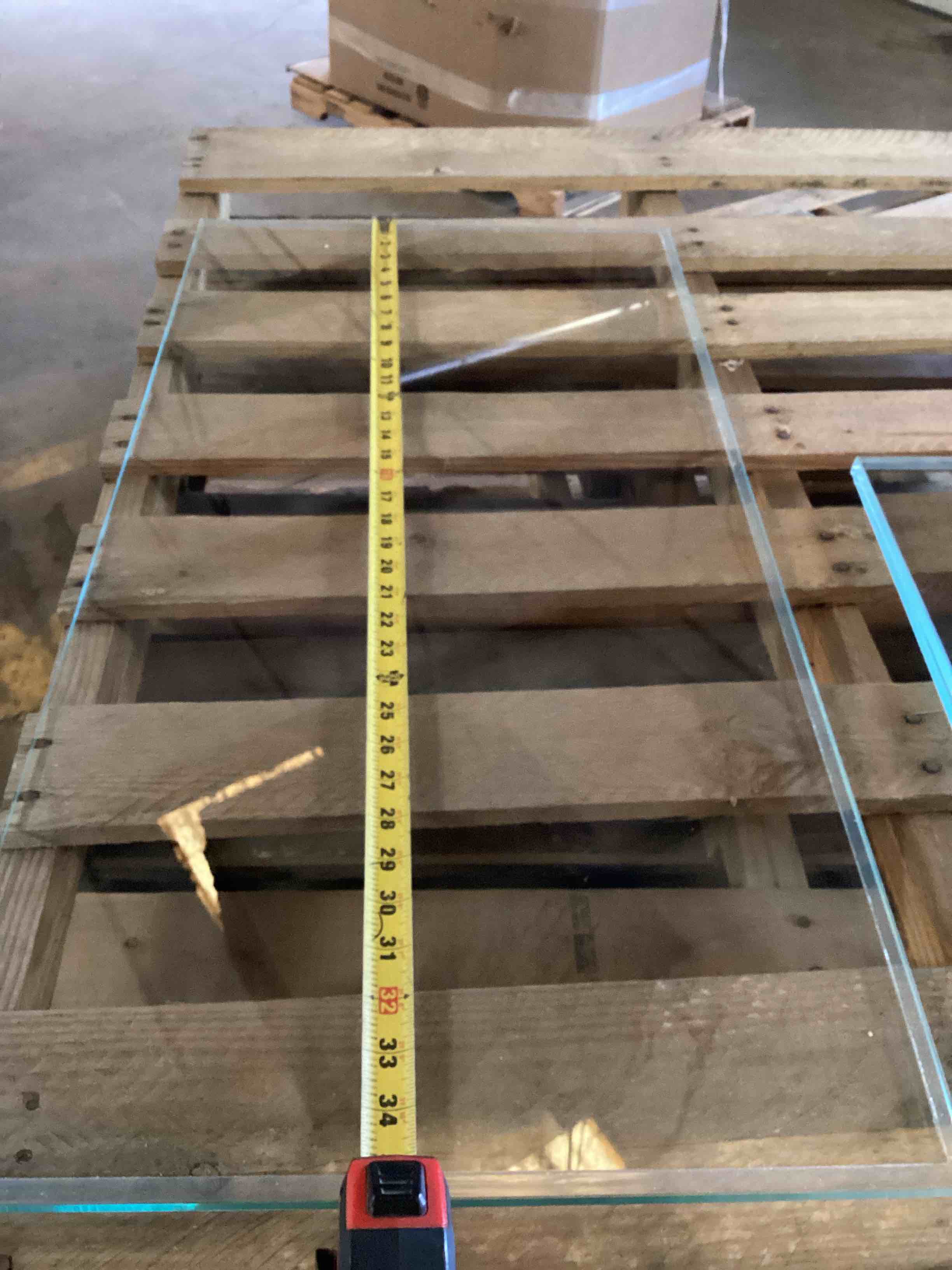 Glass panel over 3/8” thick (35,3/8”*17”,5/8”)