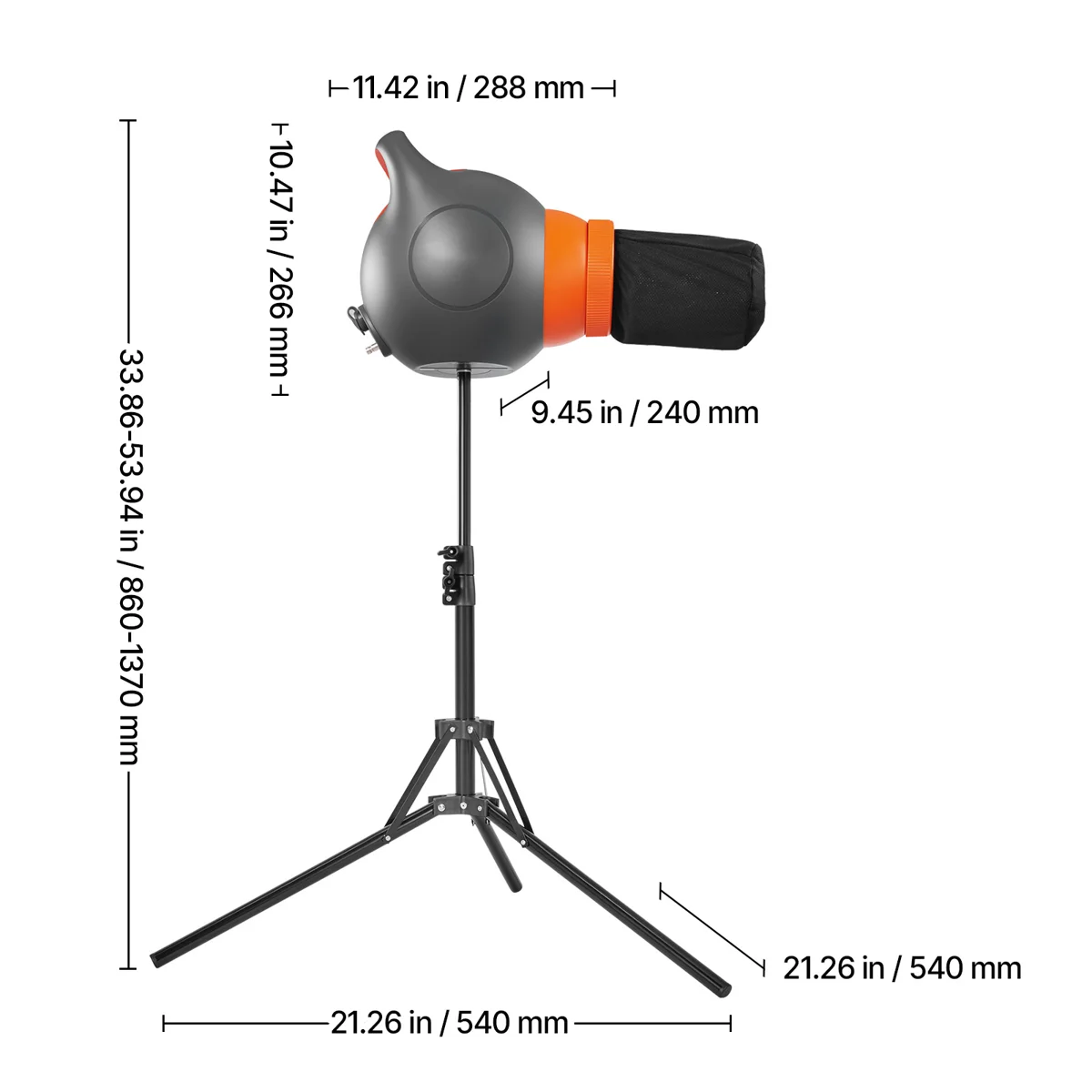Foam Machine, 115 W Party Foam Cannon, Portable Foam Maker with a Tripod Stand, Powerful Foam Party Machine, for Backyard, Pool, Outdoor Events, Birthdays, Celebrations and Party, Grey & Orange