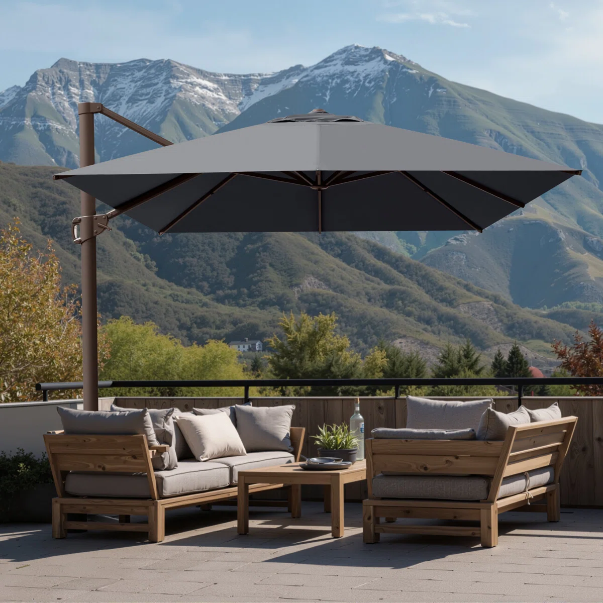 Gaudenz 10x13 Ft Rectangle Cantilever Umbrella without Weighted Base