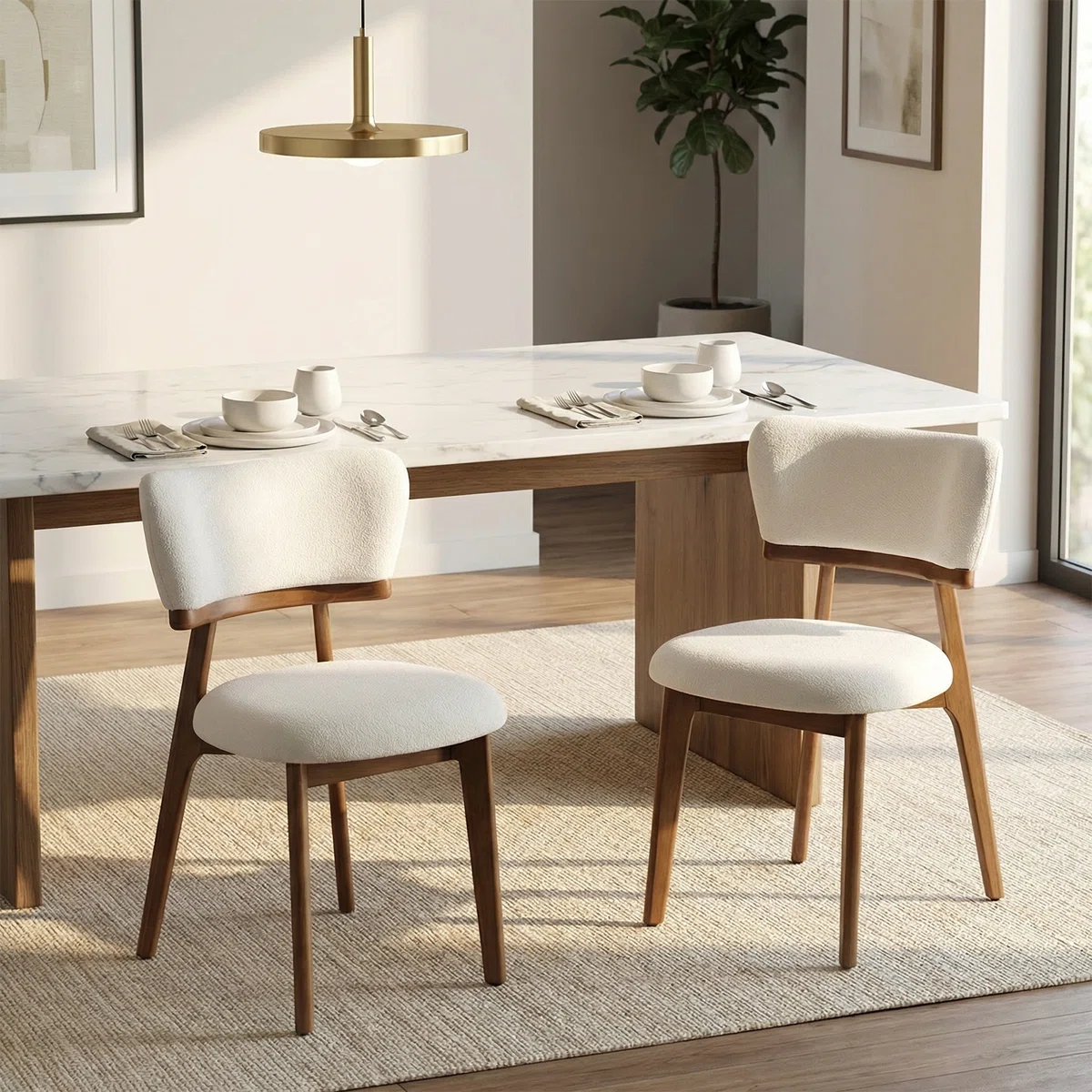 Aura Upholstered Solid Wood Dining Chair Side Chair