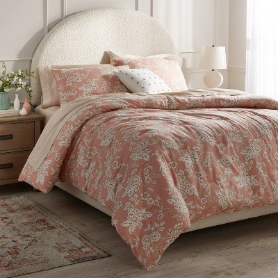 White Floral Print Bedding Comforter Set