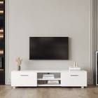 (INCOMPLETE BOX 2 ONLY) 72 INCH WHITE TV STAND