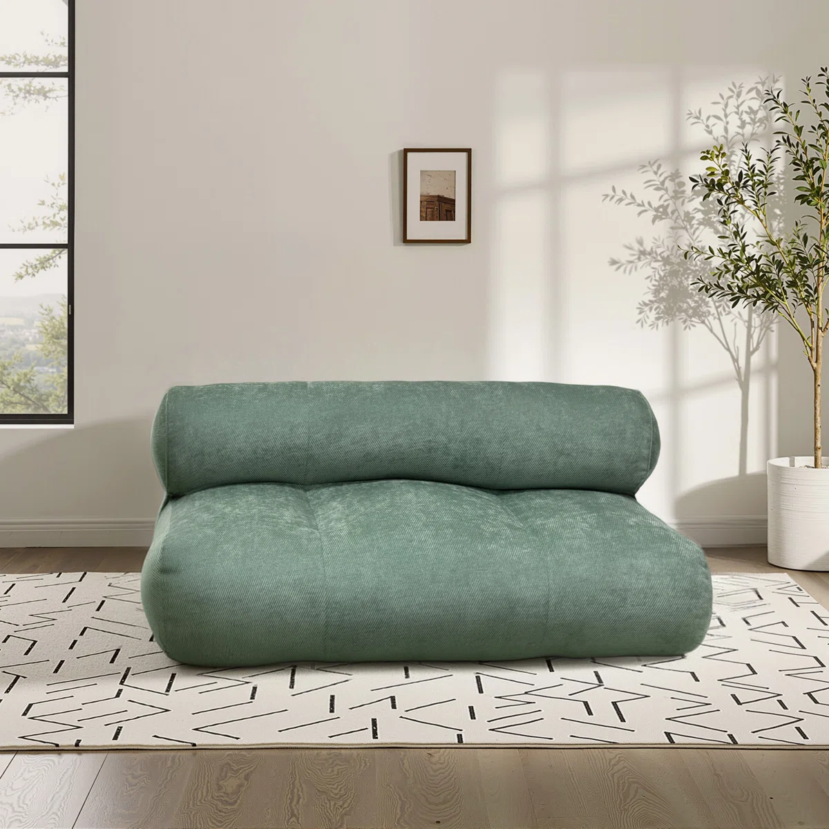 Lounge Floor Sofa Space-Saving Solution with Single and Double Options Compression