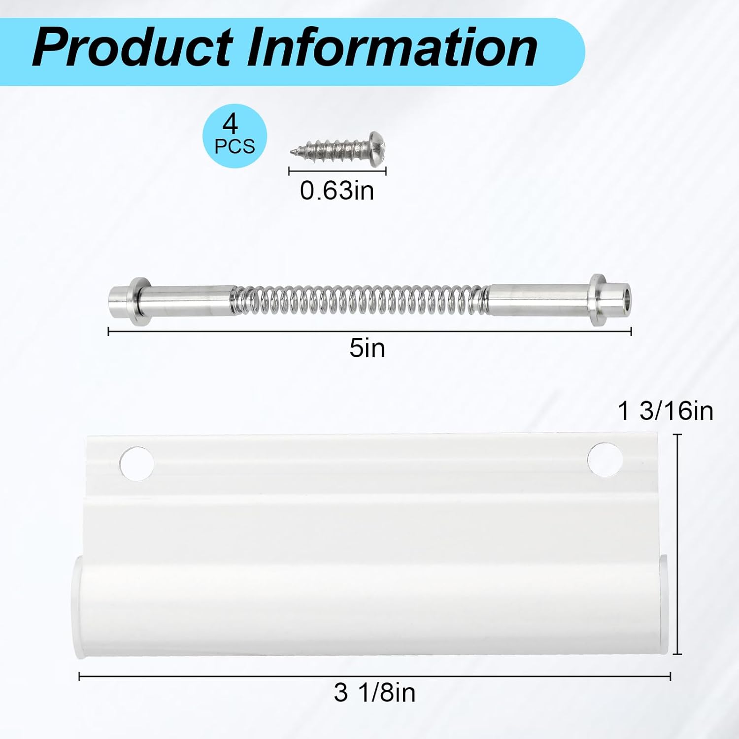 Upper Screen Door Hinge Leaf Hinge Pin Kit for Anderson Screen Doors, Upper Leaf Hinge Repair 4 Pcs