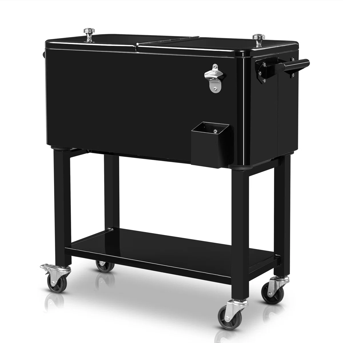 Pink Winado 80 Qt. Outdoor Rolling Cooler Cart Storage Cabinet