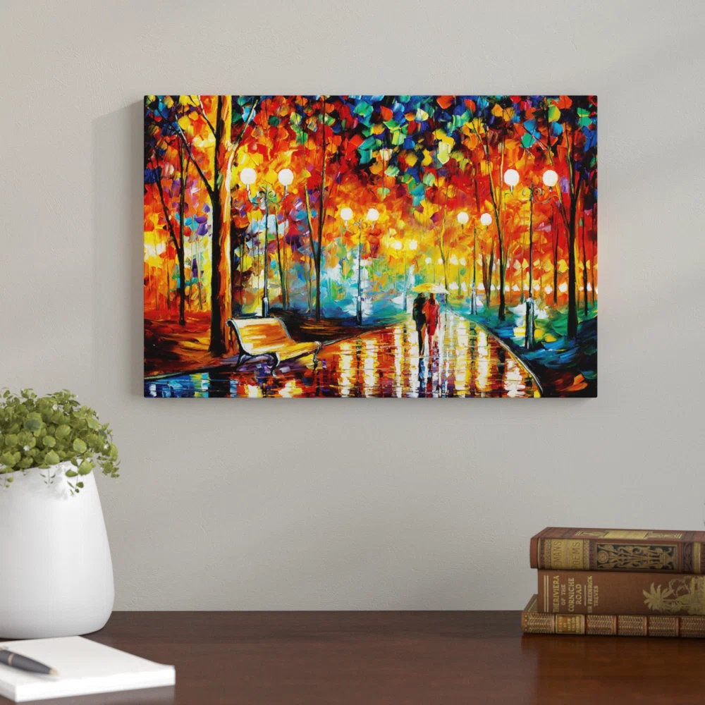 'Rain's Rustle II' - Wrapped Canvas Painting Print