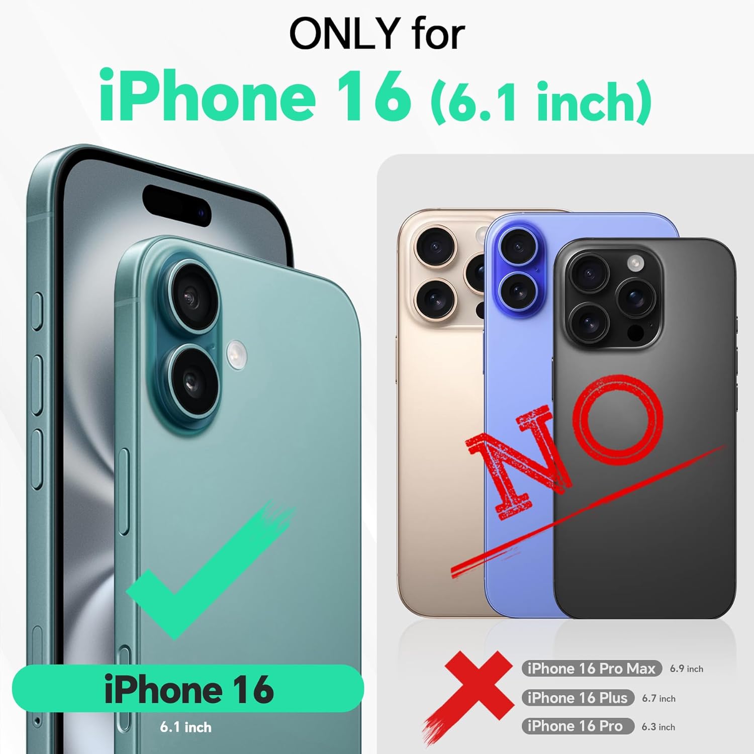 TUCCH Wallet Case for iPhone 16, Magnetic PU Leather Kickstand Flip Cover with 4 Card Slot Shockproof TPU Interior Shell, [RFID Blocking] Folio Case Compatible with iPhone 16 5G 2024, Light Blue