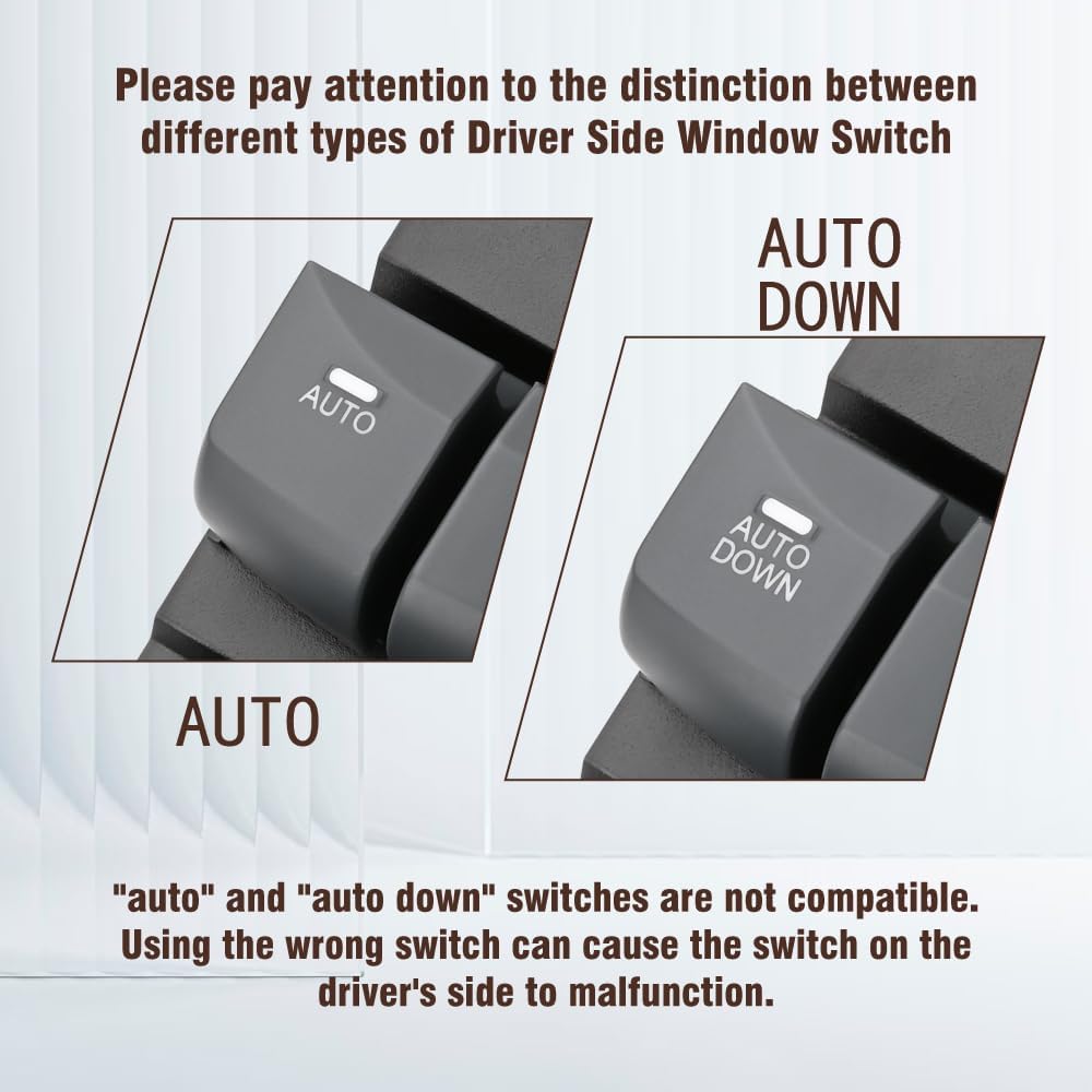 93570-3X000RAS Gray Master Power Window Switch Compatible with Elantra 2011 2012 2013 2014 2015 1.8L 2.0L L4(AUTO) AUTO Grey