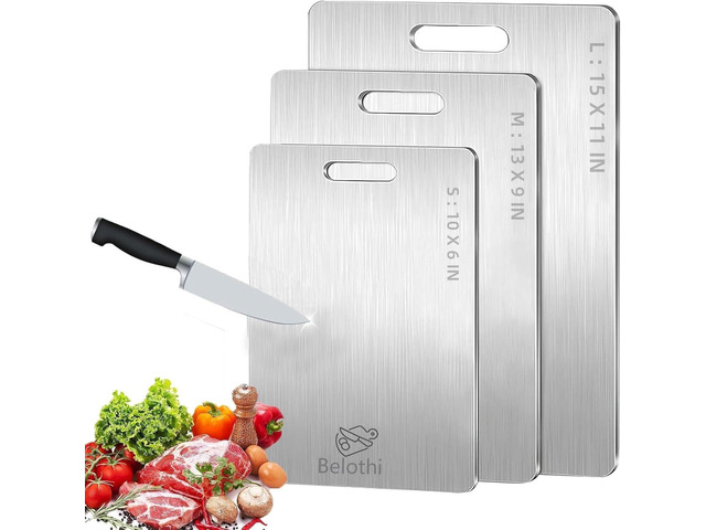 MATIKS Stainless Steel Cutting Board with Baking Mat and Eco Sponge