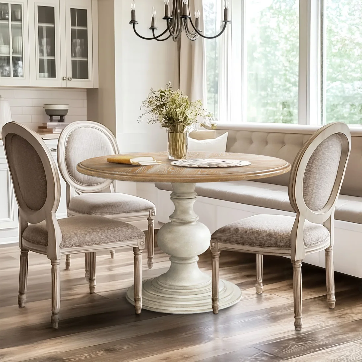 Lexi 46" Round Dining Table with Pedestal Base