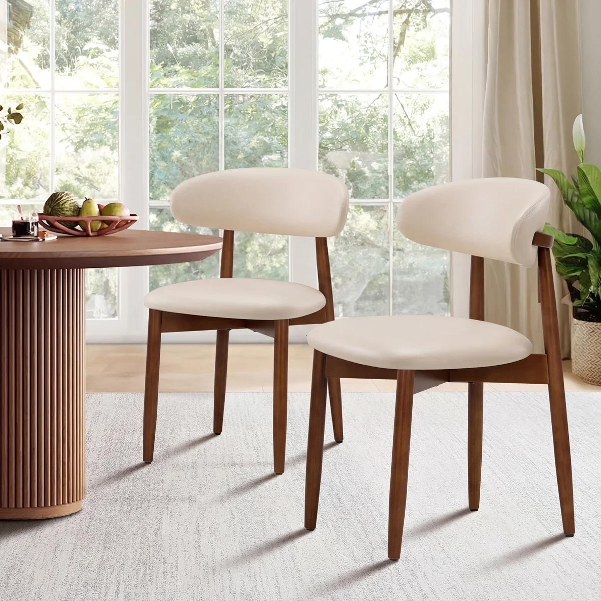 Maylon Upholstered Solid Wood Side Chair Dining Chairs