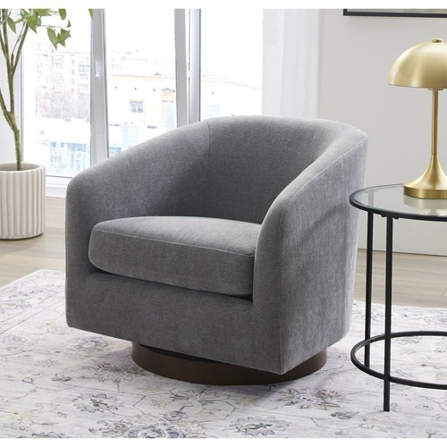 Bradford Wooden Base Modern Swivel Chair,