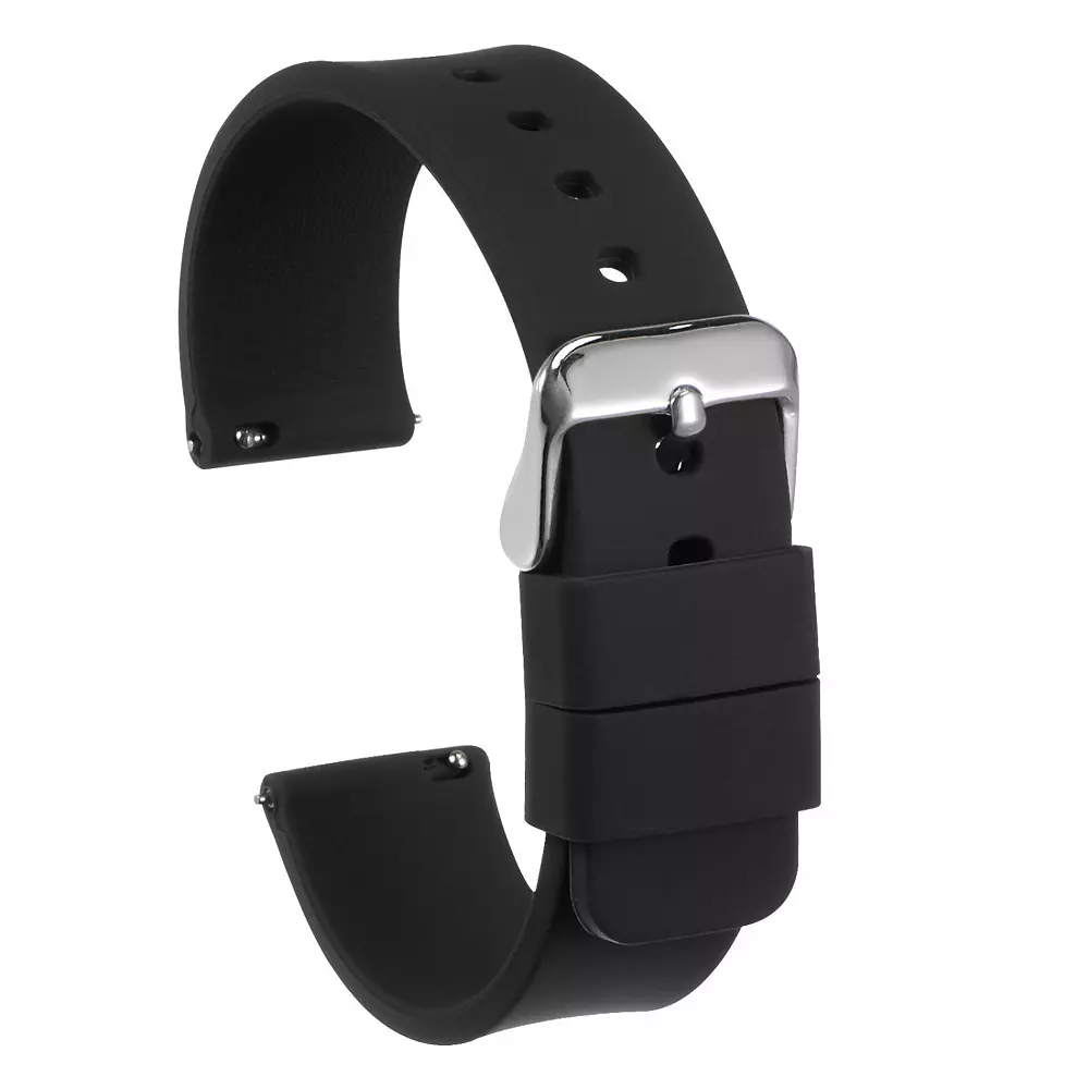 Amizee Replacement Silicone Watch Strap for Men and Women, Black
