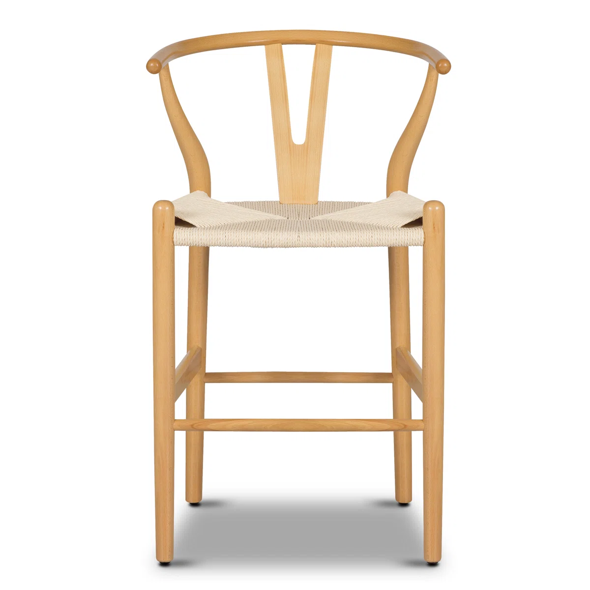 Solid Wood Counter Stool with Weave Seat