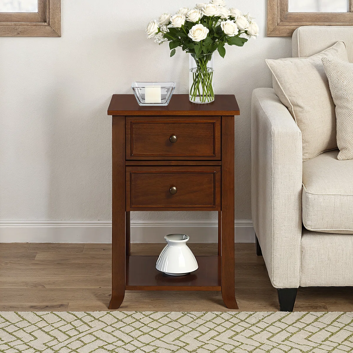 Manhattan 2 Drawer End Table with Shelf