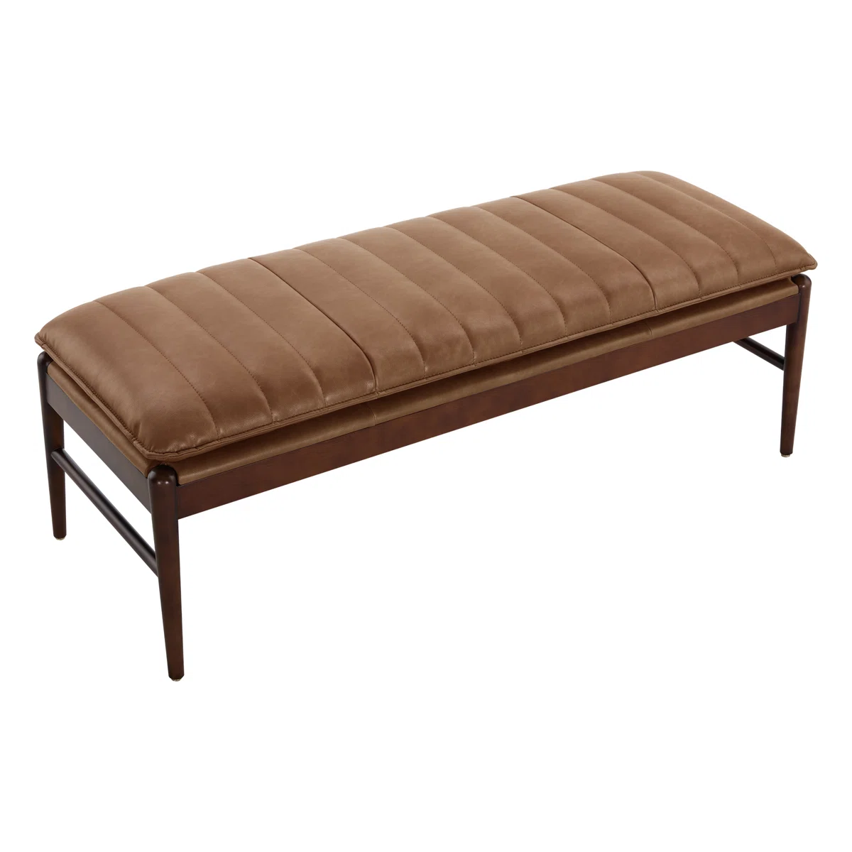 Paulding Yara 53"Wide Rectangle Faux Leather Upholstered Bench Ottoman