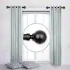 Adjustable Window Curtain Rod Set - Black