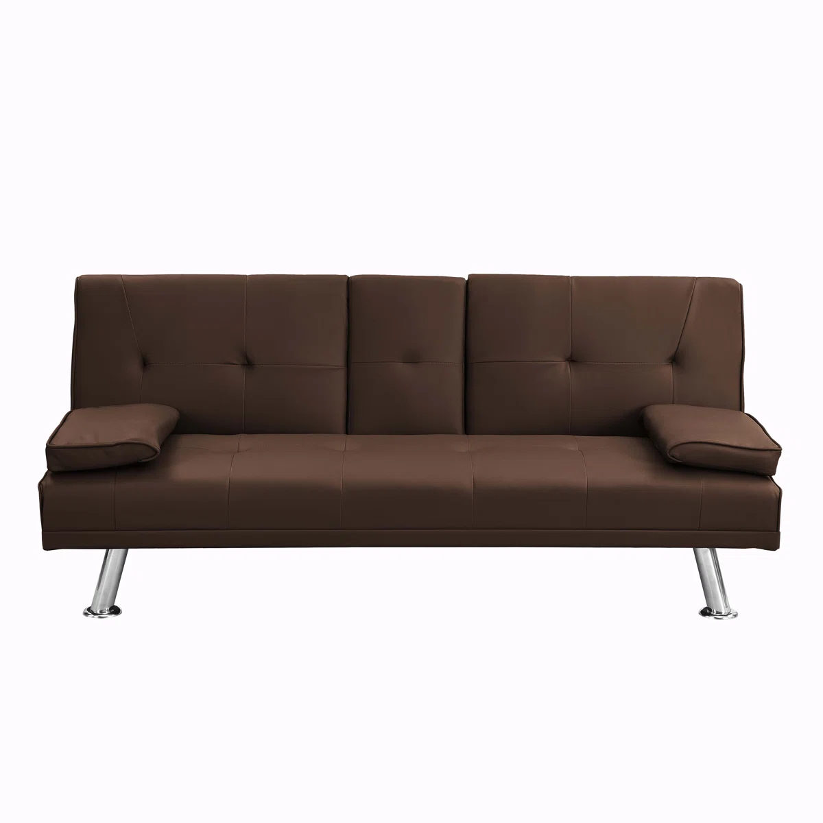Leather Multifunctional Office Sofa Bed with Coffee Table, Double Fold Design, Adjustable Postures
