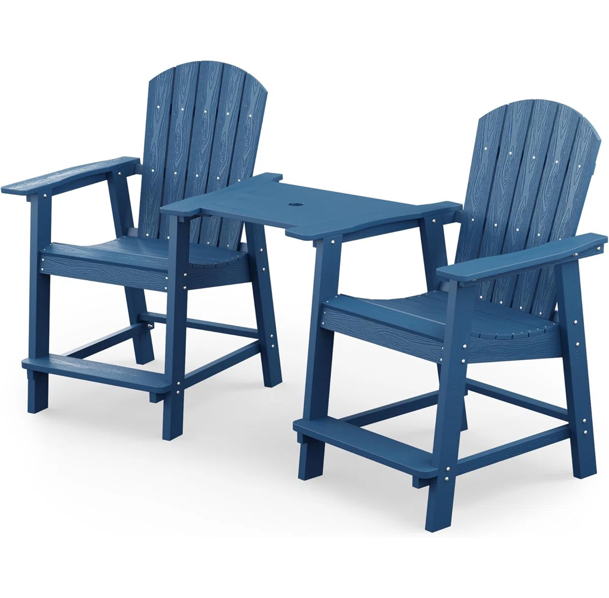 Borghild HIPS Outdoor Adirondack Chair with Table