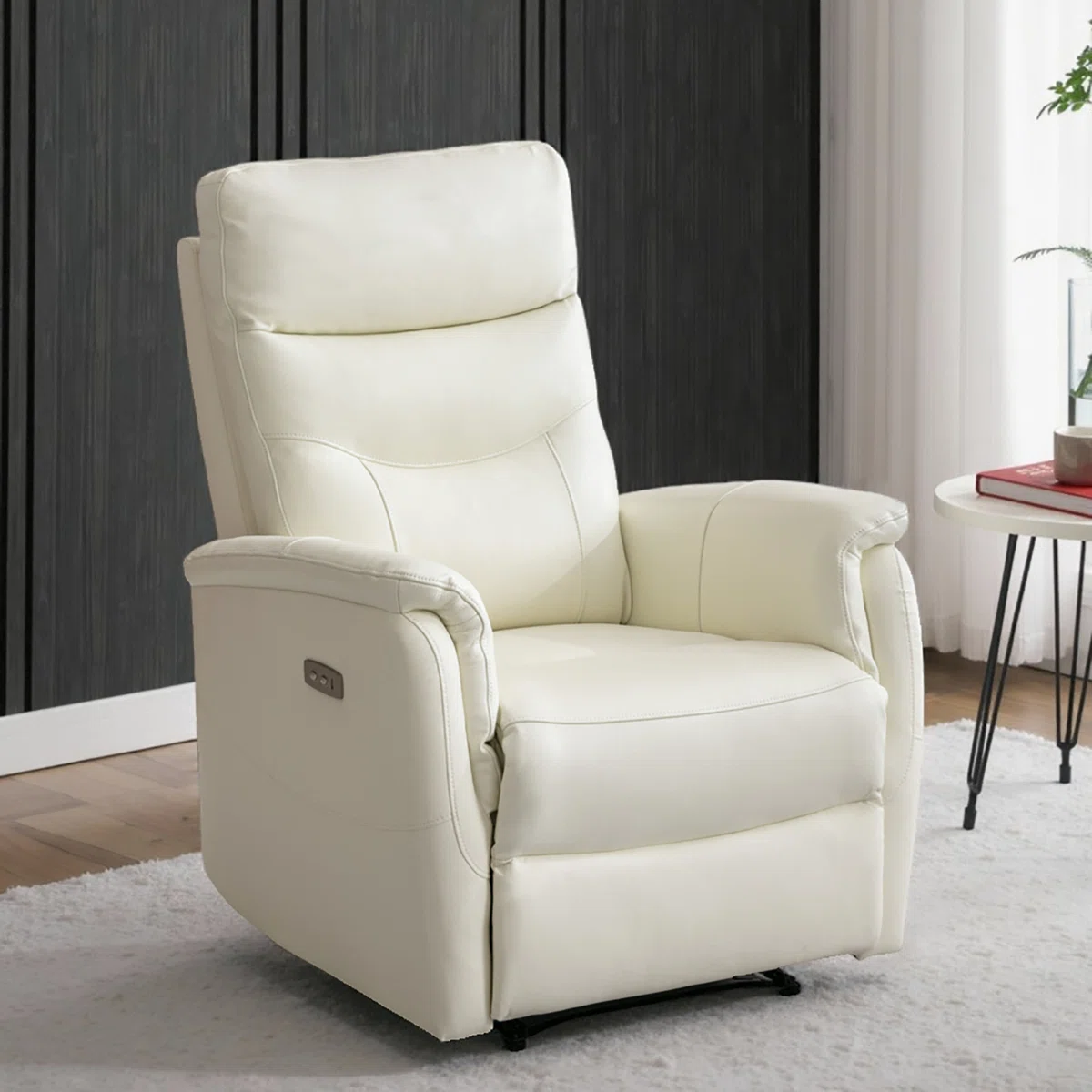 Casimier 31.5" W Genuine Leather Power Recliner with USB Port
