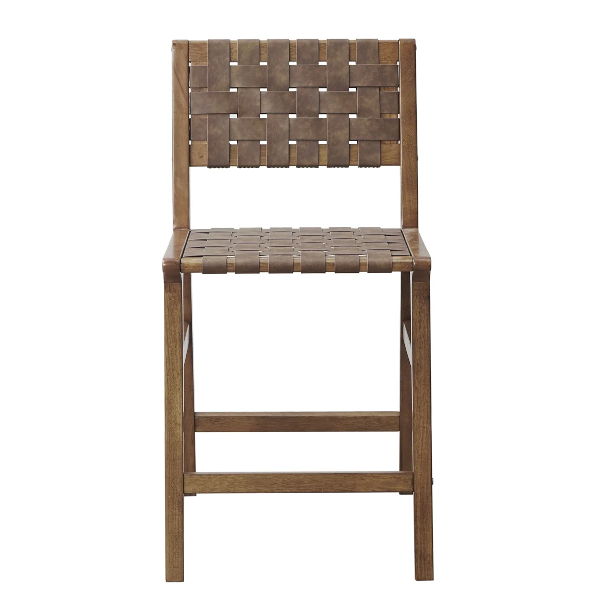 Oslo 24"H Faux Leather Woven Counter Stool
