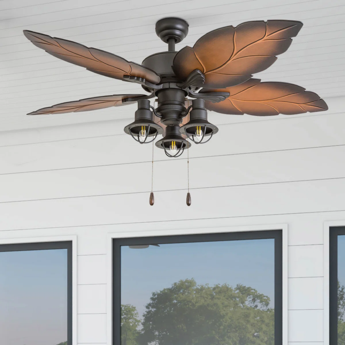 Gulf Harbor Tropical 52" Indoor and Outdoor  Ceiling Fan with Light