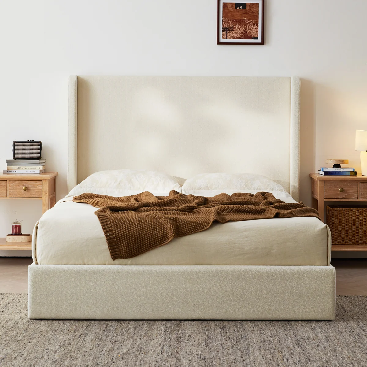 Carmen Upholstered Wingback Bed