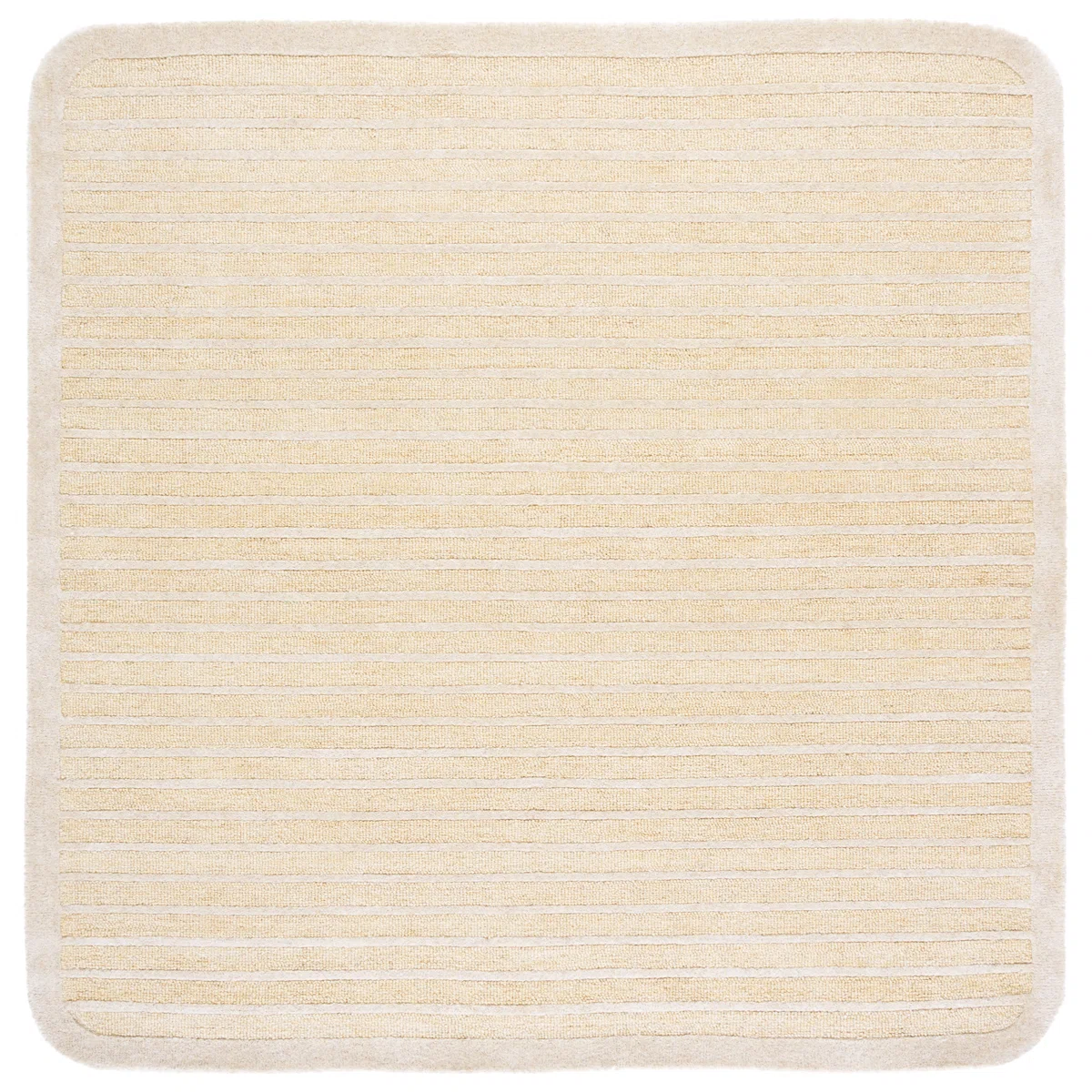 Ebony Hand Tufted Wool/Cotton Striped Rug in Beige/Ivory