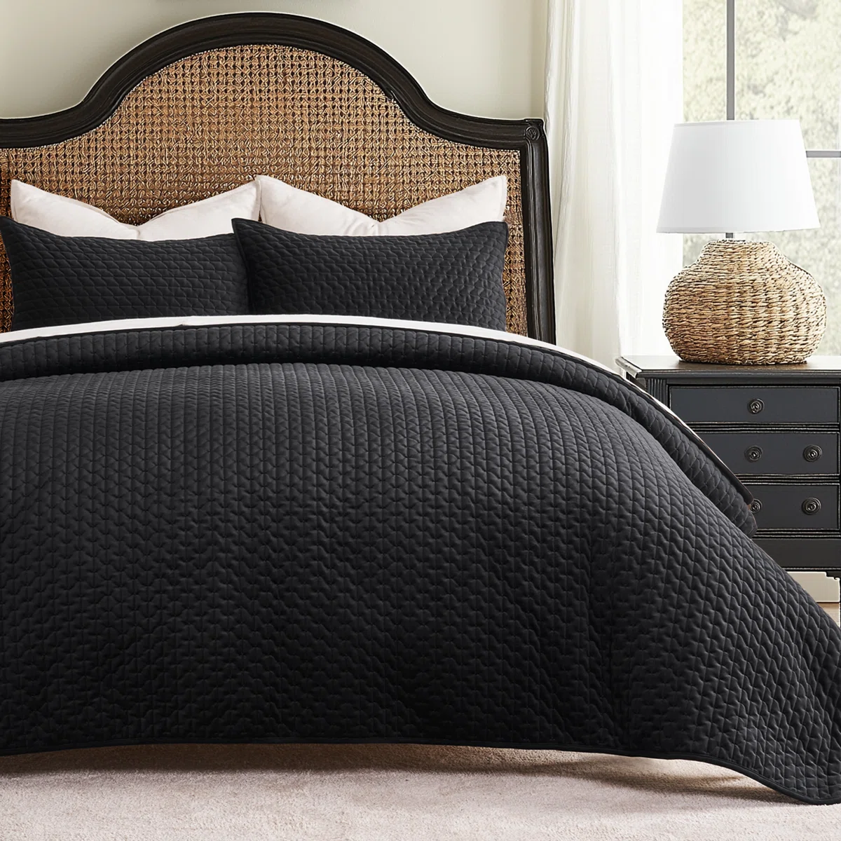 Cross-Stitch Velvet Quilt Set 3 Pieces