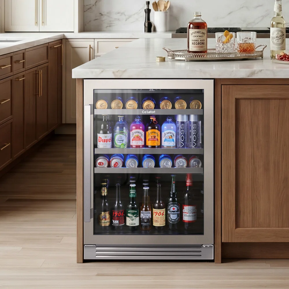 Ca'lefort 24'' Built-in Beverage Cooler 140 Cans Refrigerator Beverage Center Beer Cooler