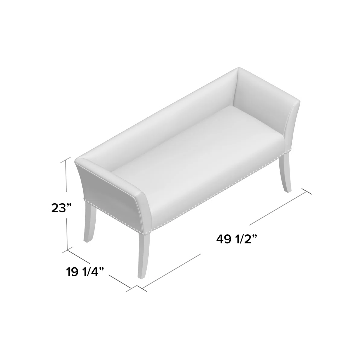 Alfordsville 49.5” Wide Upholstered Nailhead Bench