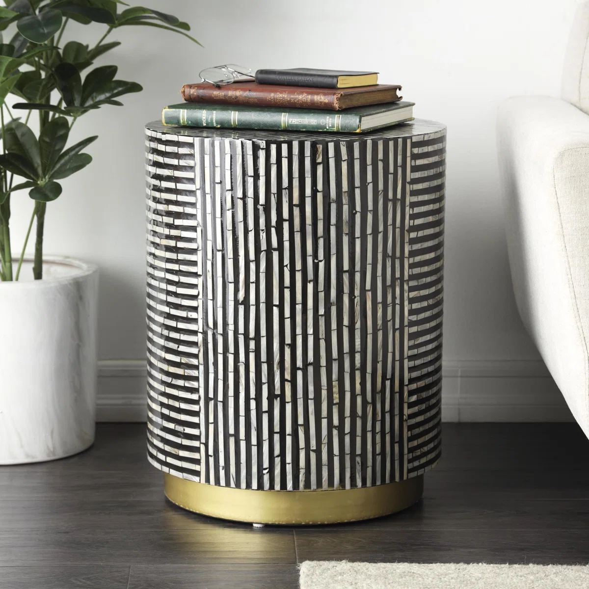 Baird Pearl Barrel End Table